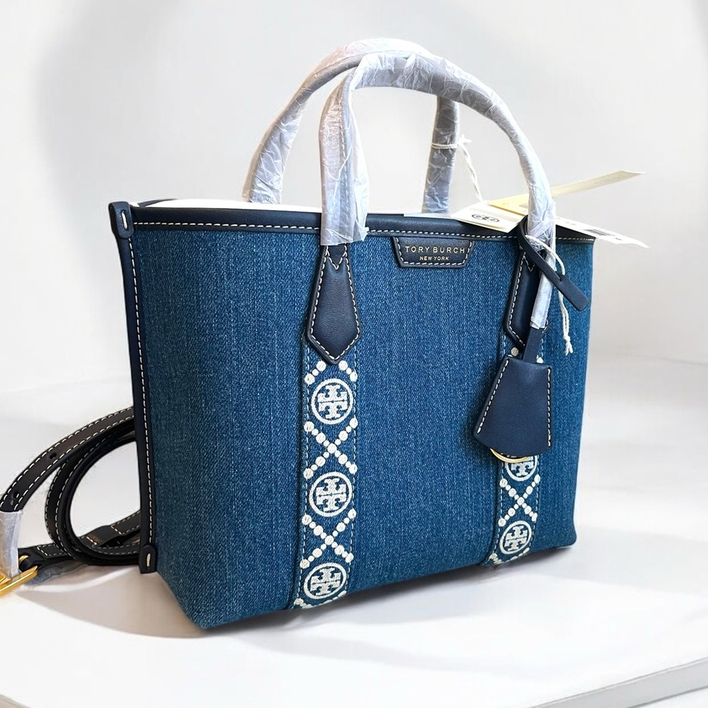 Tory Burch Denim and Navy Crossbody Bag - Picture 2 of 16
